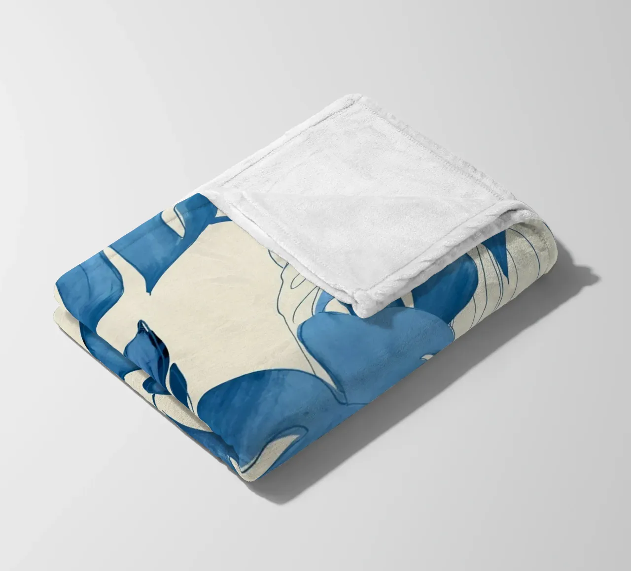 Monstera Leaves fleece blanket by ThingDesign