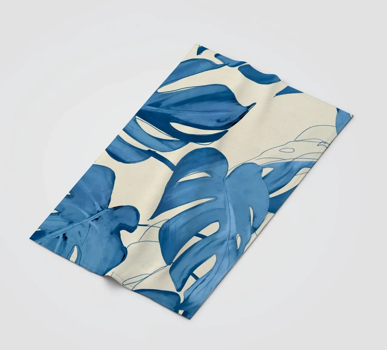 Monstera Leaves fleece blanket by ThingDesign