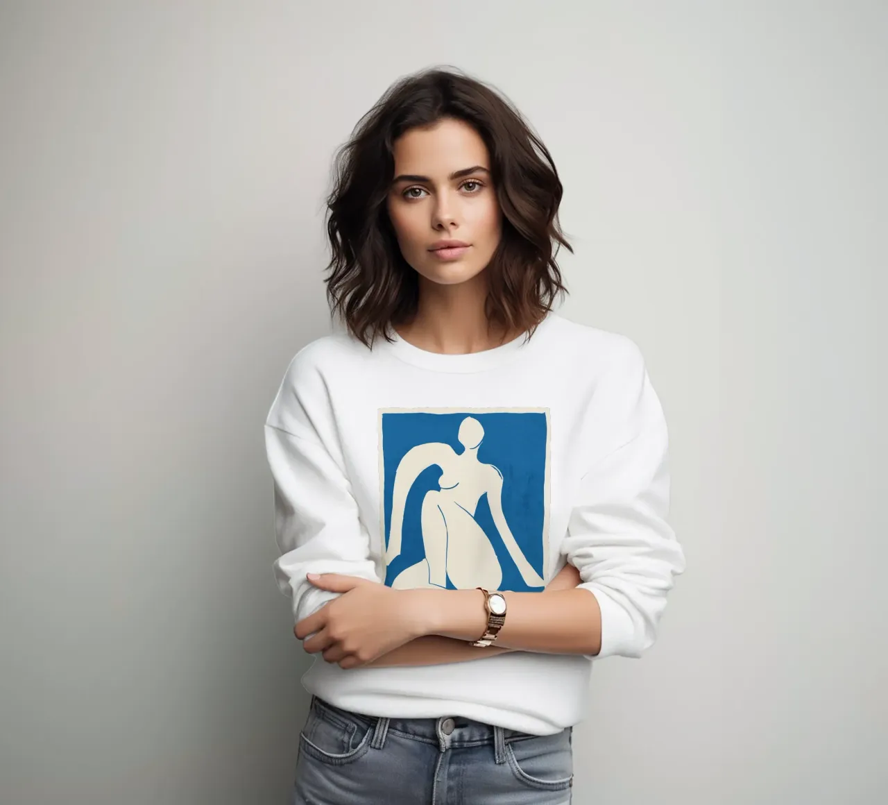 Figura femminile astratta 3 felpa da ThingDesign