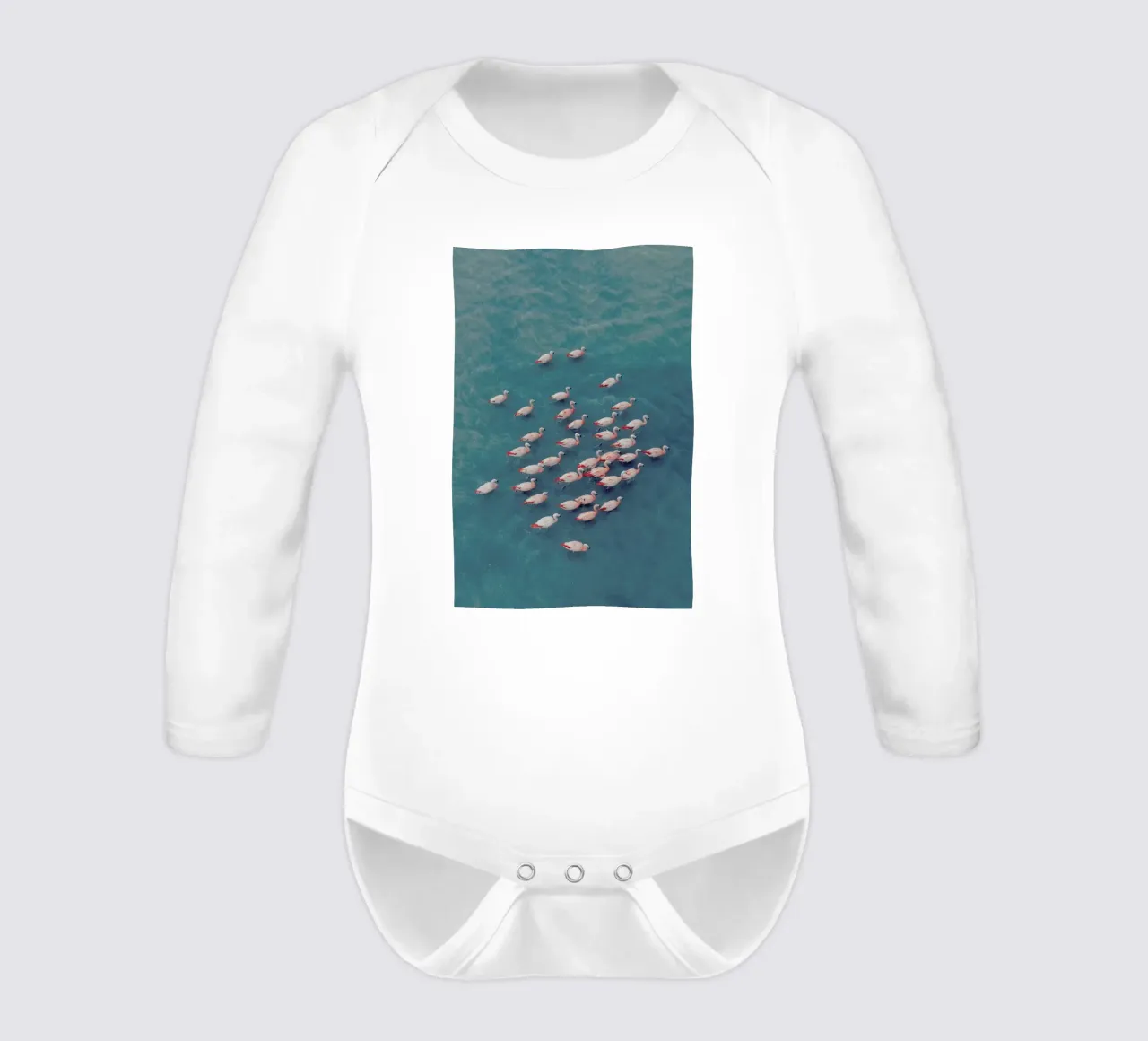 Flamingo Friends @KevinZaouali long-sleeve baby romper by EyeEm Mobile GmbH