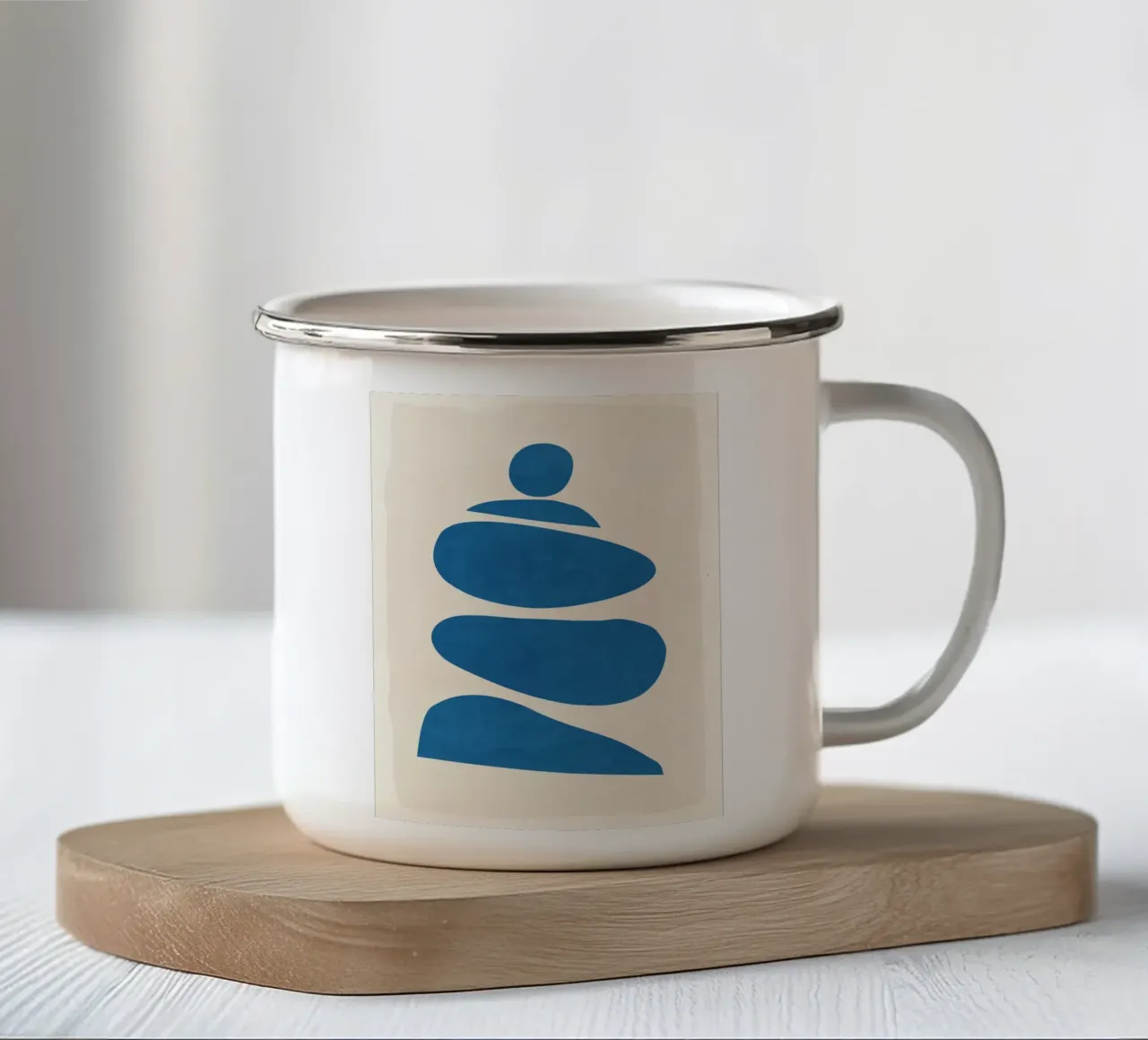 Forme astratte minimali 90 tazza in smalto da ThingDesign