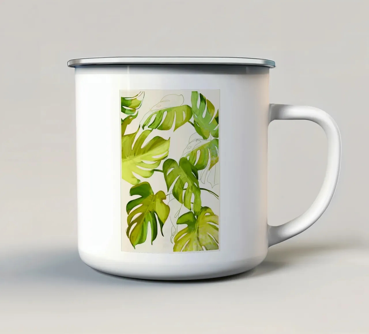 Monstera Foglie 2 tazza in smalto da ThingDesign