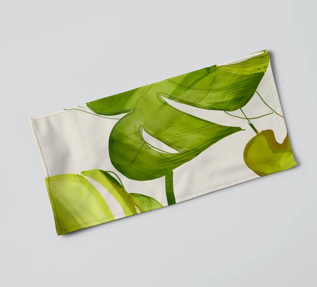 Monstera Leaves 2 towel by ThingDesign