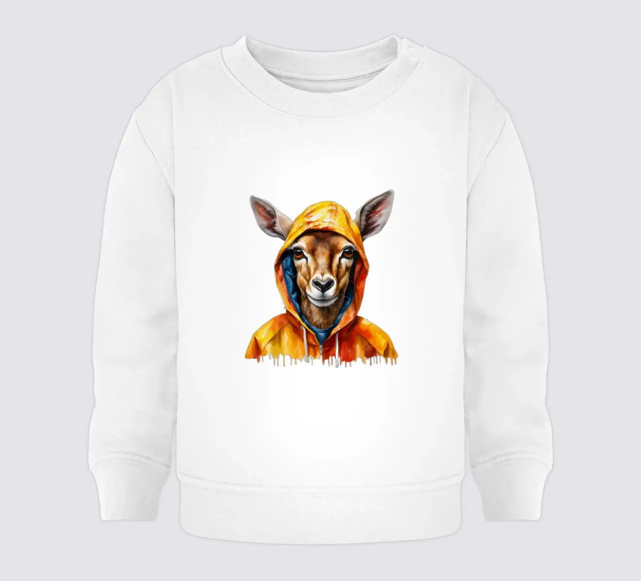 Impala de acuarela con capucha sudadera de bebé de Animal Portraits
