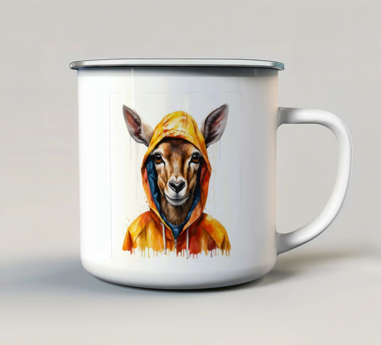 Impala acquerellato in felpa con cappuccio tazza in smalto da Animal Portraits