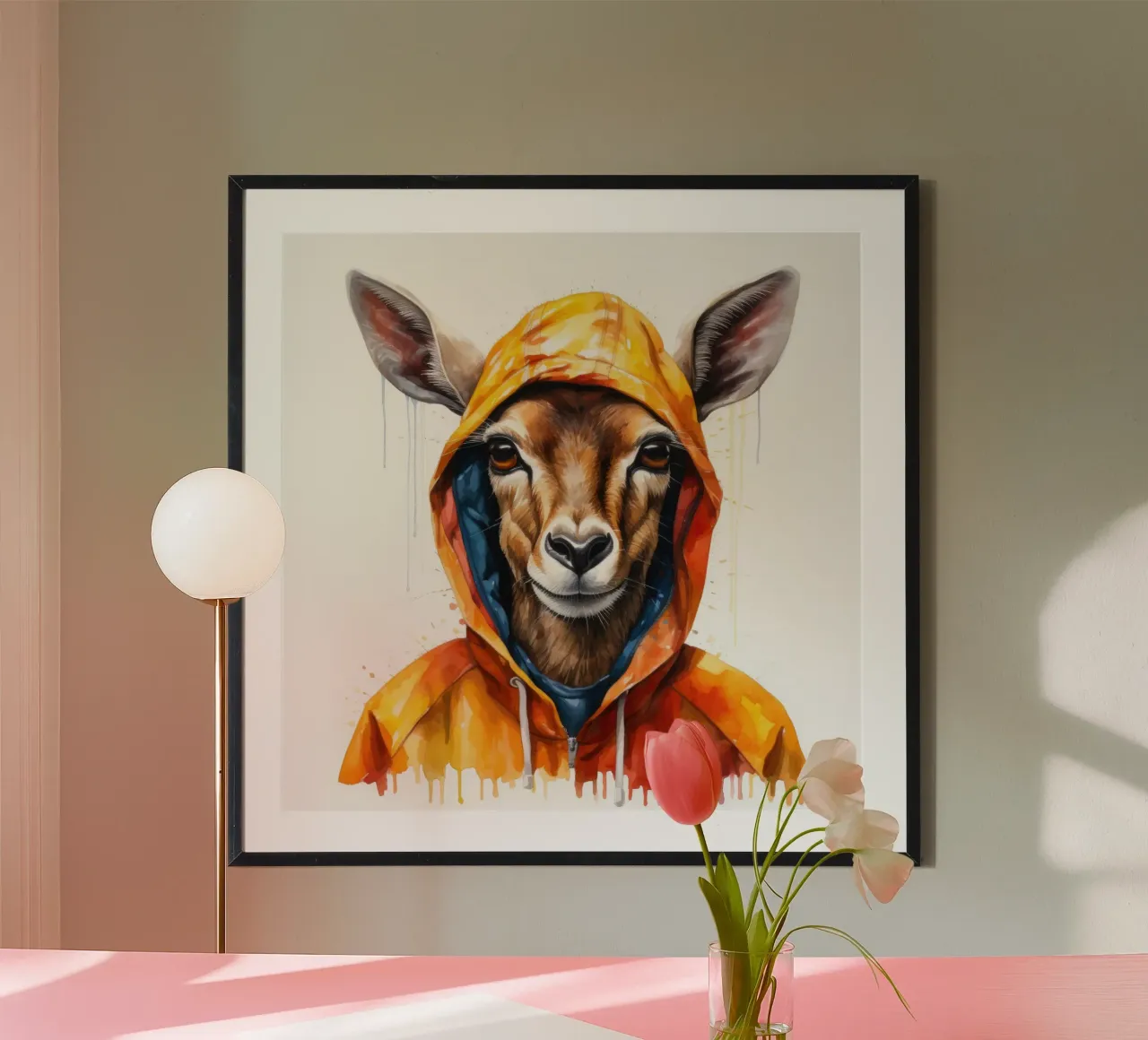 Impala acquerellato in felpa con cappuccio carta hahnemühle da Animal Portraits