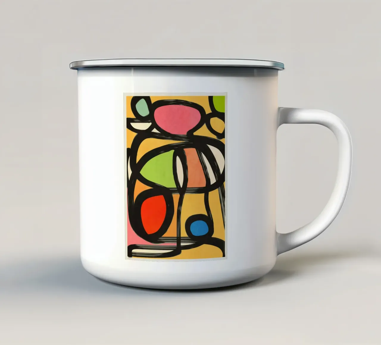 Moderne abstracte kunst 152 emaille mok van ThingDesign