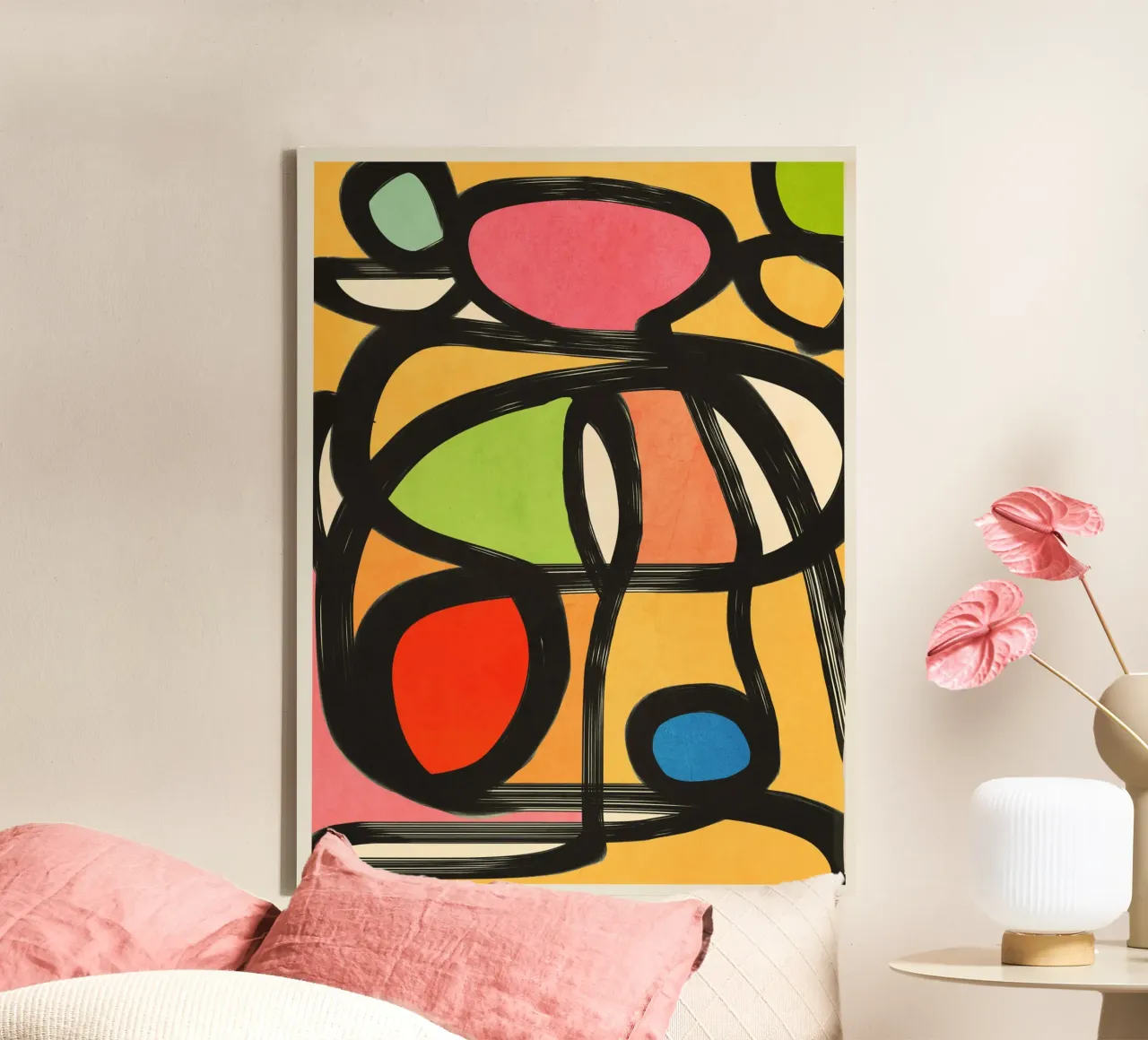 Moderne abstracte kunst 152 canvas met Baklijst van ThingDesign