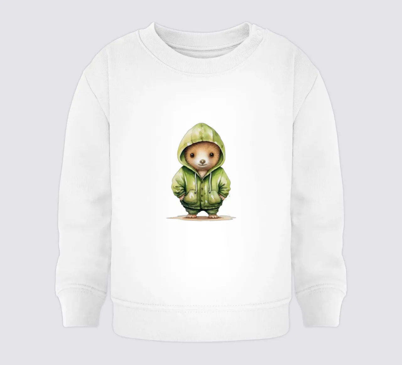 Acquerello Cartoon Kiwi in felpa con cappuccio felpa neonato da Animal Portraits