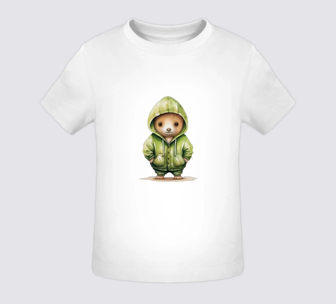 Acquerello Cartoon Kiwi in felpa con cappuccio maglietta neonato da Animal Portraits