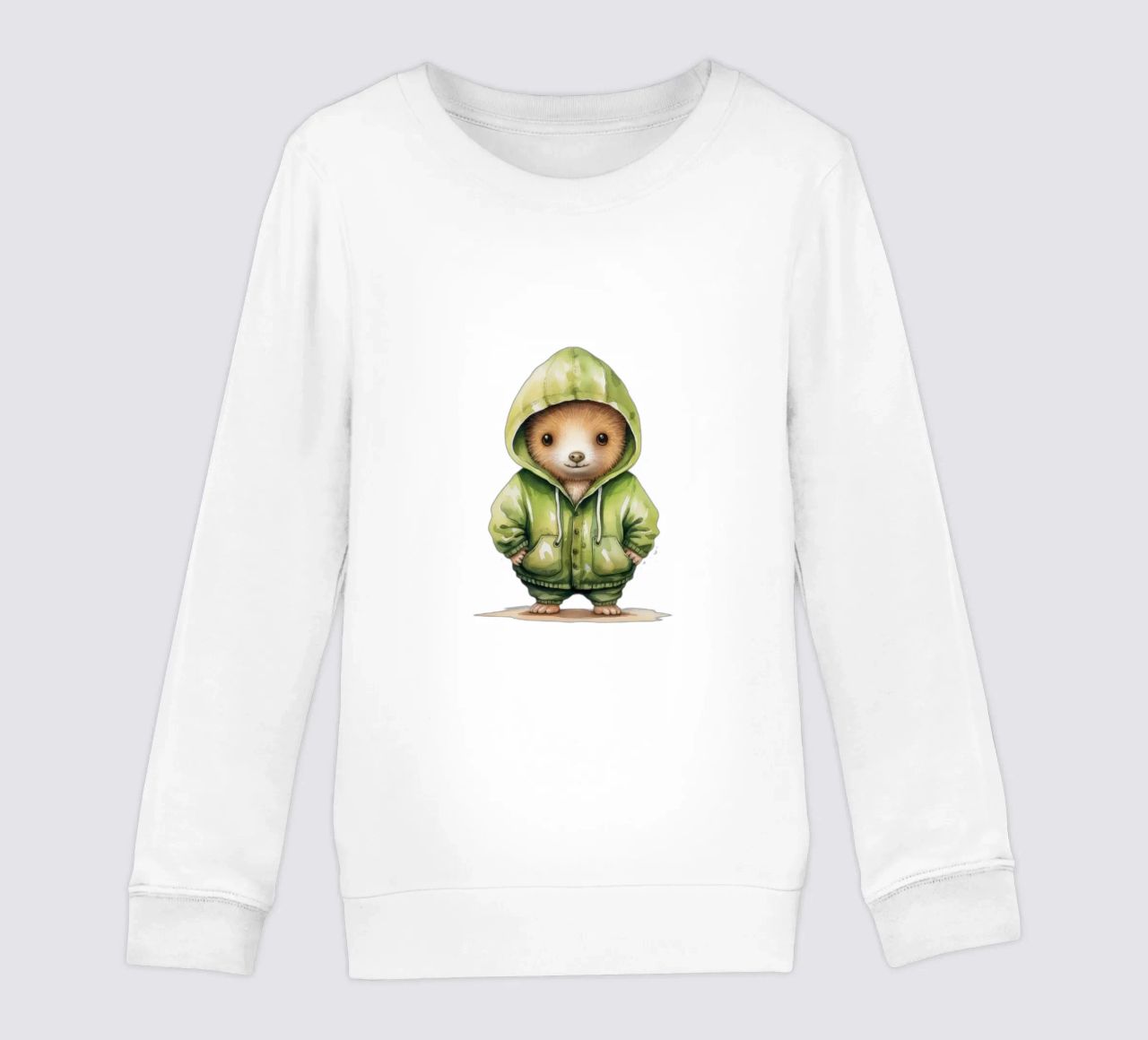 Aquarel Cartoon Kiwi in een Hoodie kinder sweatshirt van Animal Portraits
