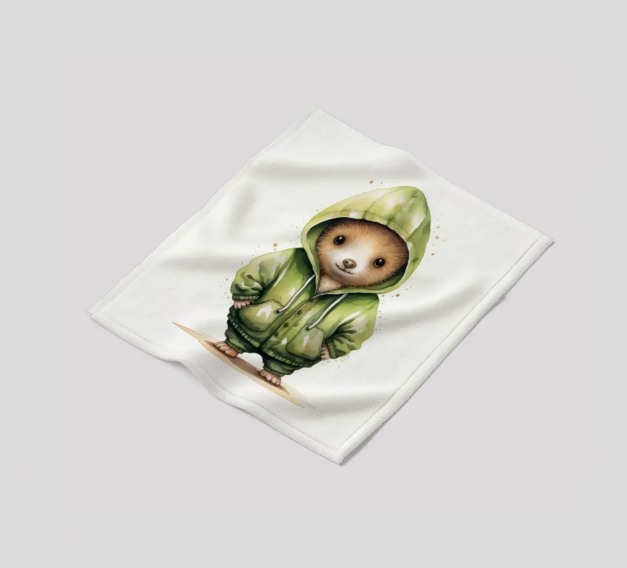 Acquerello Cartoon Kiwi in felpa con cappuccio coperta in pile da Animal Portraits