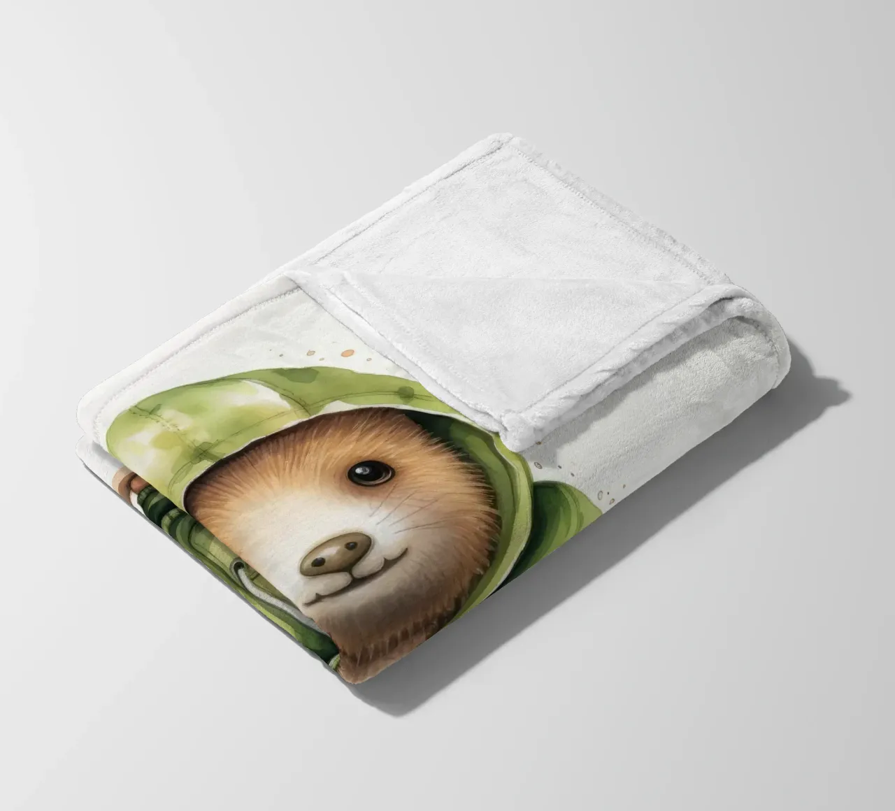 Acquerello Cartoon Kiwi in felpa con cappuccio coperta in pile da Animal Portraits