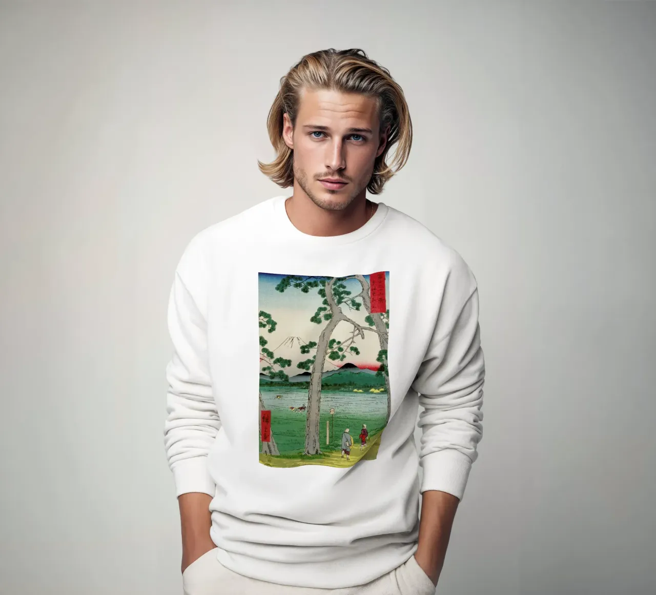Hiroshige - Fuji on the Left Seen from the Tokaido Road sweatshirt by ARTOTHEK