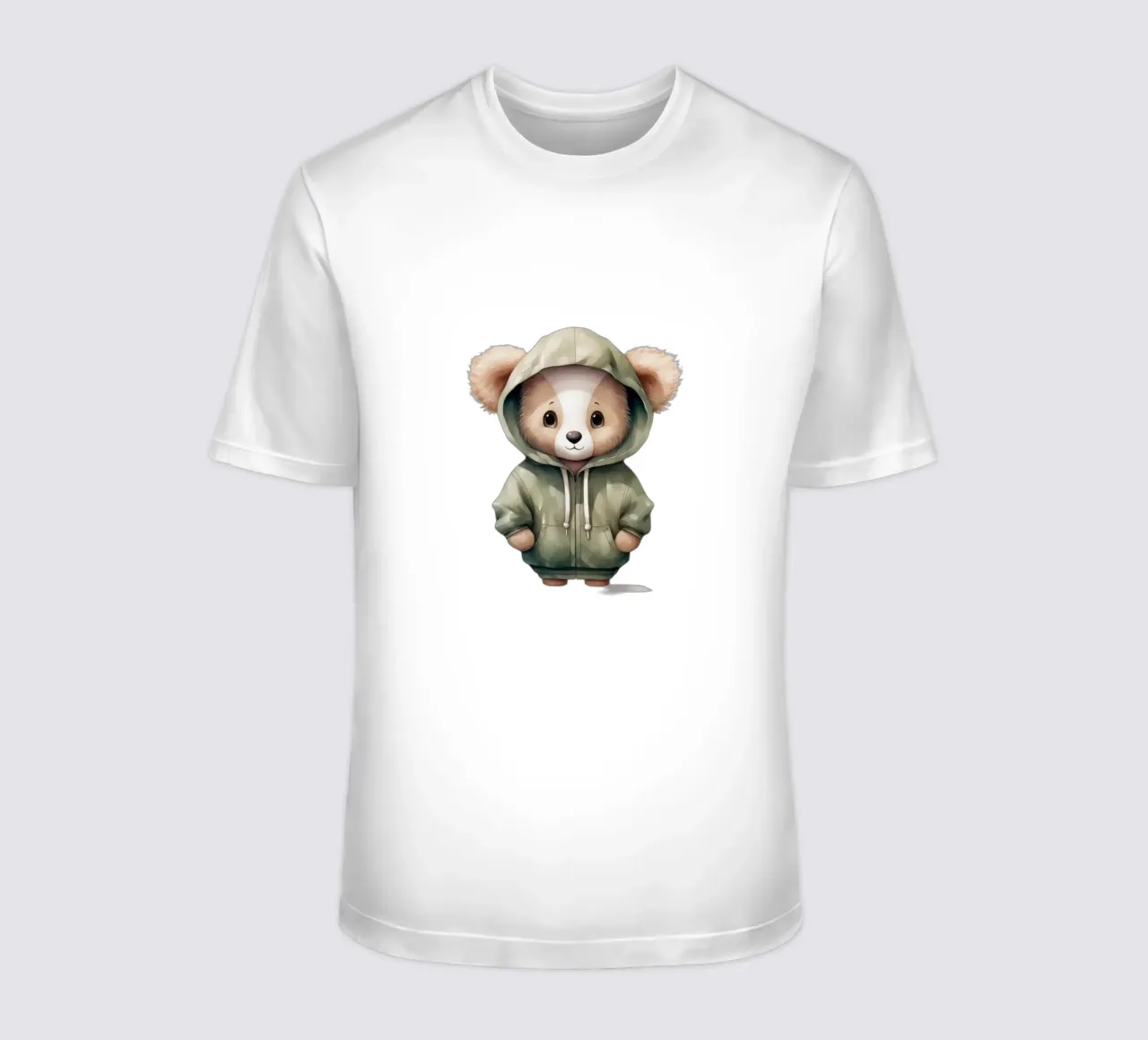 Watercolor Cartoon Koala in a Hoodie t-shirt by Animal Portraits