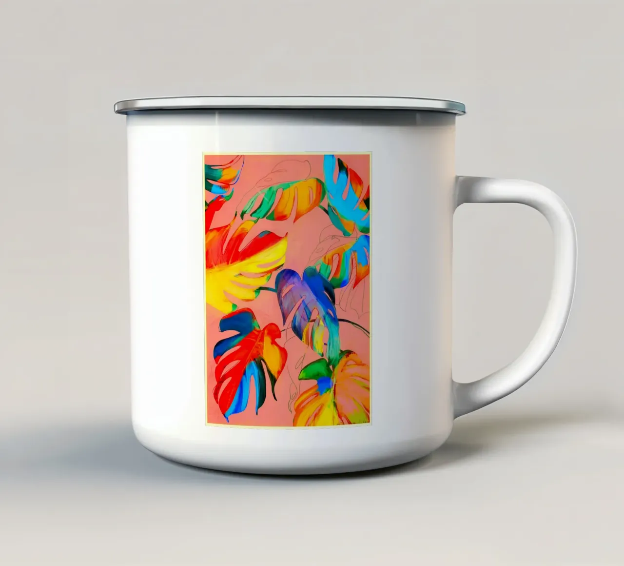 Foglie di Monstera tazza in smalto da ThingDesign
