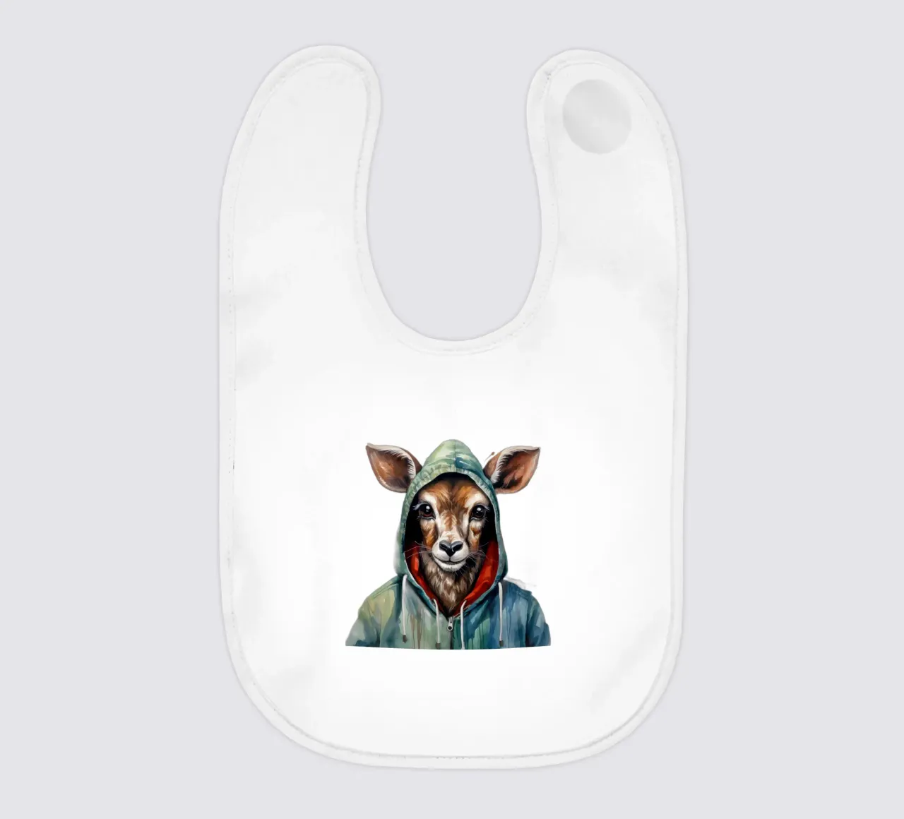 Cartone animato acquerellato Kudu in felpa con cappuccio bavaglino da Animal Portraits