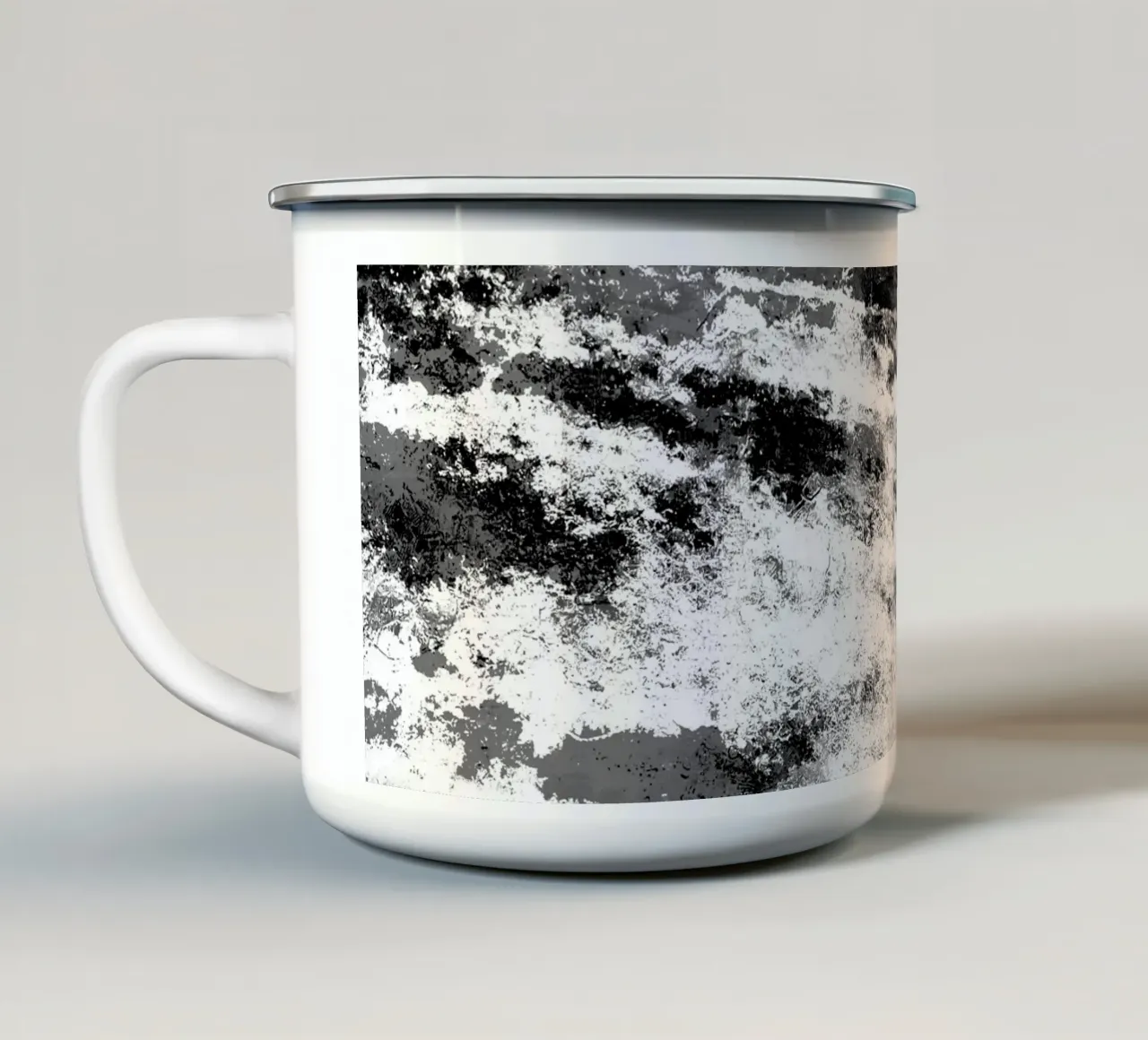 Perseveranza in bianco e nero tazza in smalto da SilverPegasus