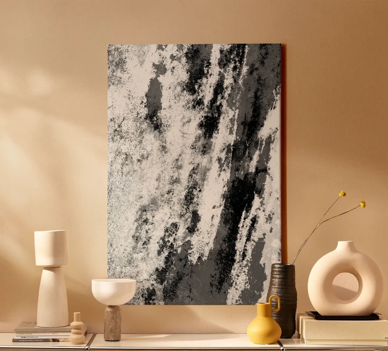 Perseveranza in bianco e nero tela con Cornice a cassetta da SilverPegasus
