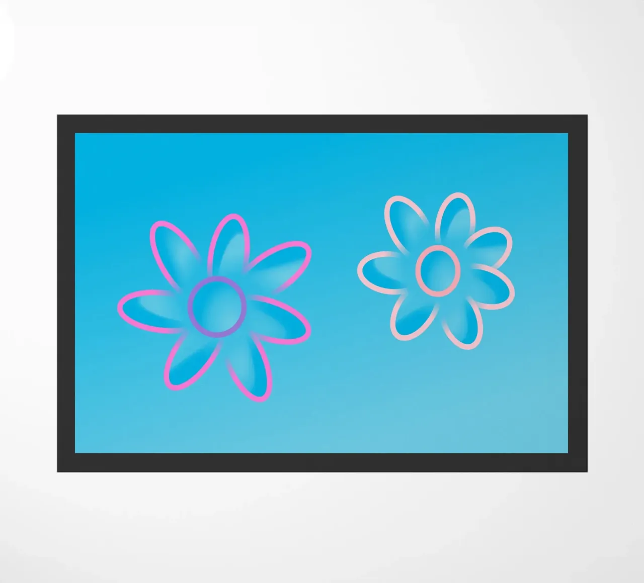 Dos flores rosas sobre fondo azul felpudo de Something for you