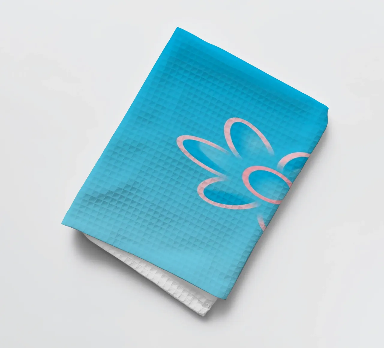 Deux fleurs roses sur fond bleu torchon de Something for you