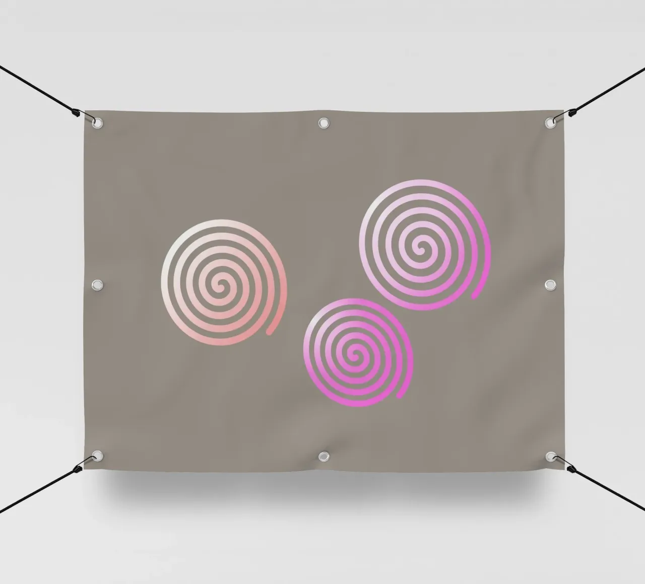 Tre spirali rosa su sfondo grigio telo in pvc da Something for you