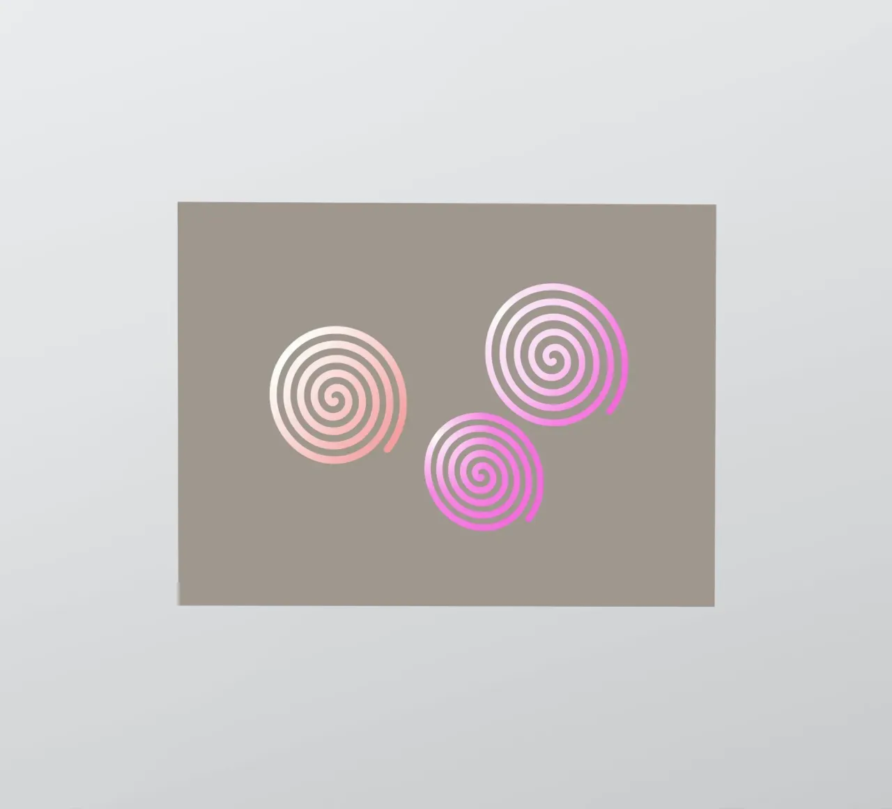 Three pink spirals on a grey background sticker by Something for you