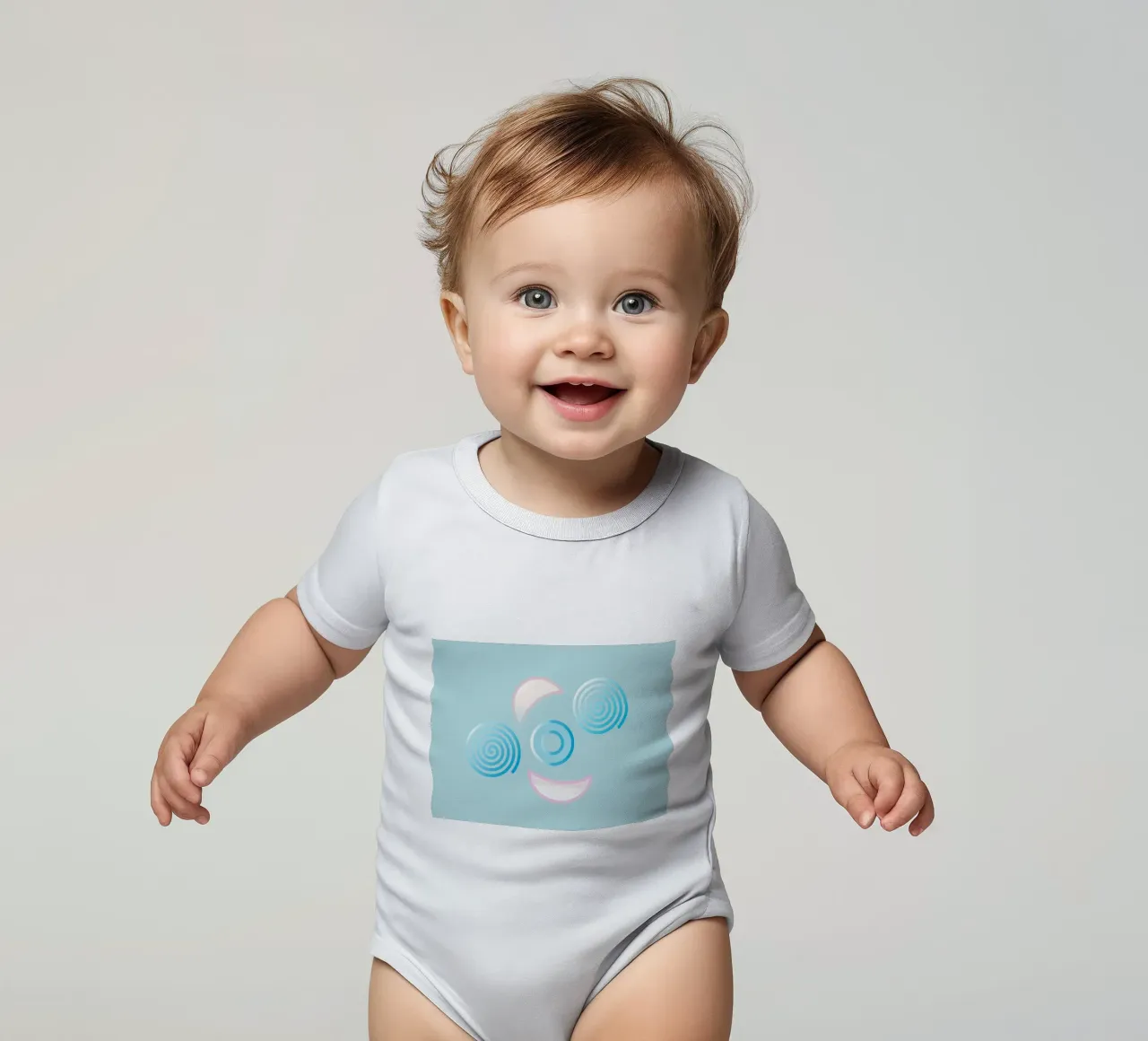Forme geometriche astratte blu e rosa body neonato maniche corte da Something for you