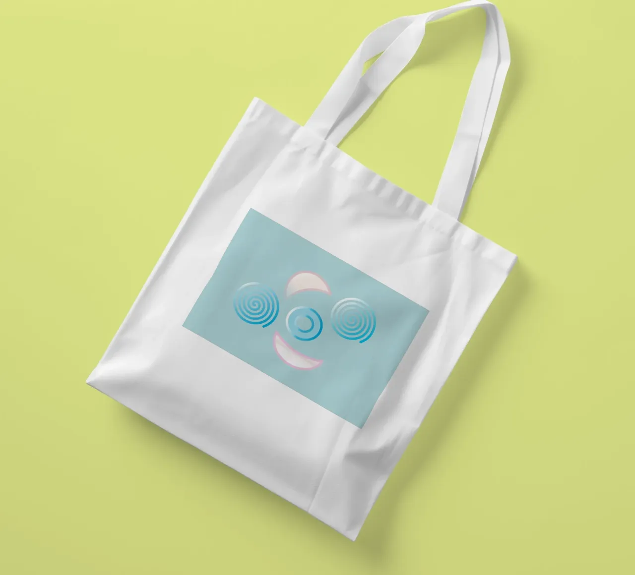 Forme geometriche astratte blu e rosa borsa in juta da Something for you