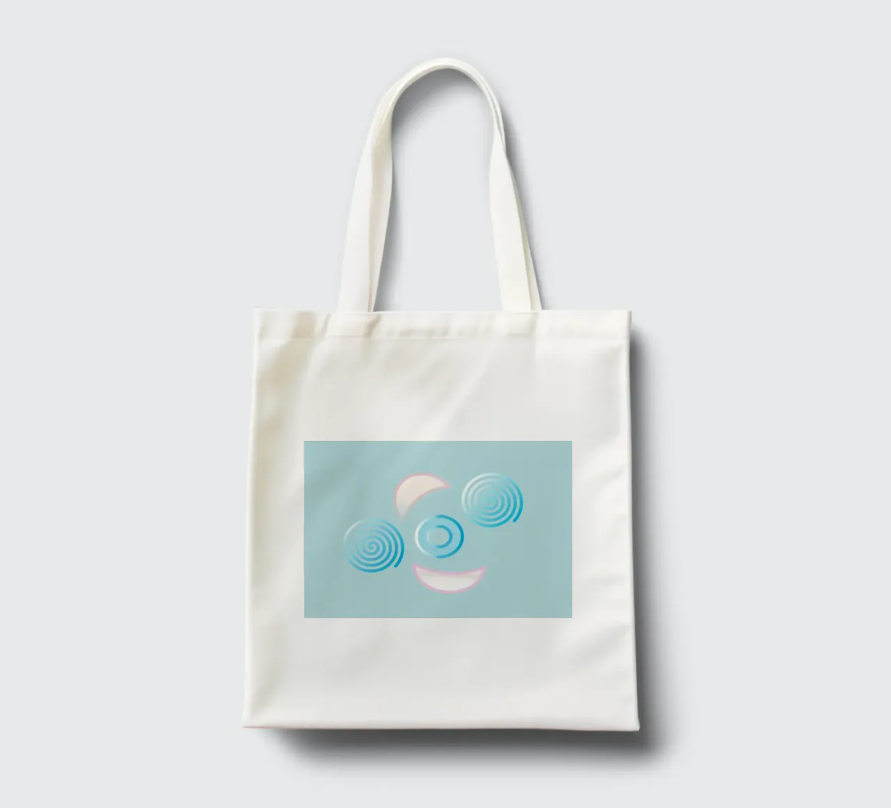 Forme geometriche astratte blu e rosa borsa in juta da Something for you