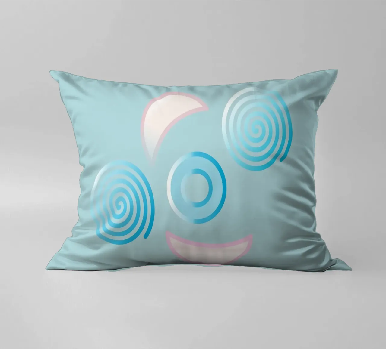 Forme geometriche astratte blu e rosa cuscino da Something for you