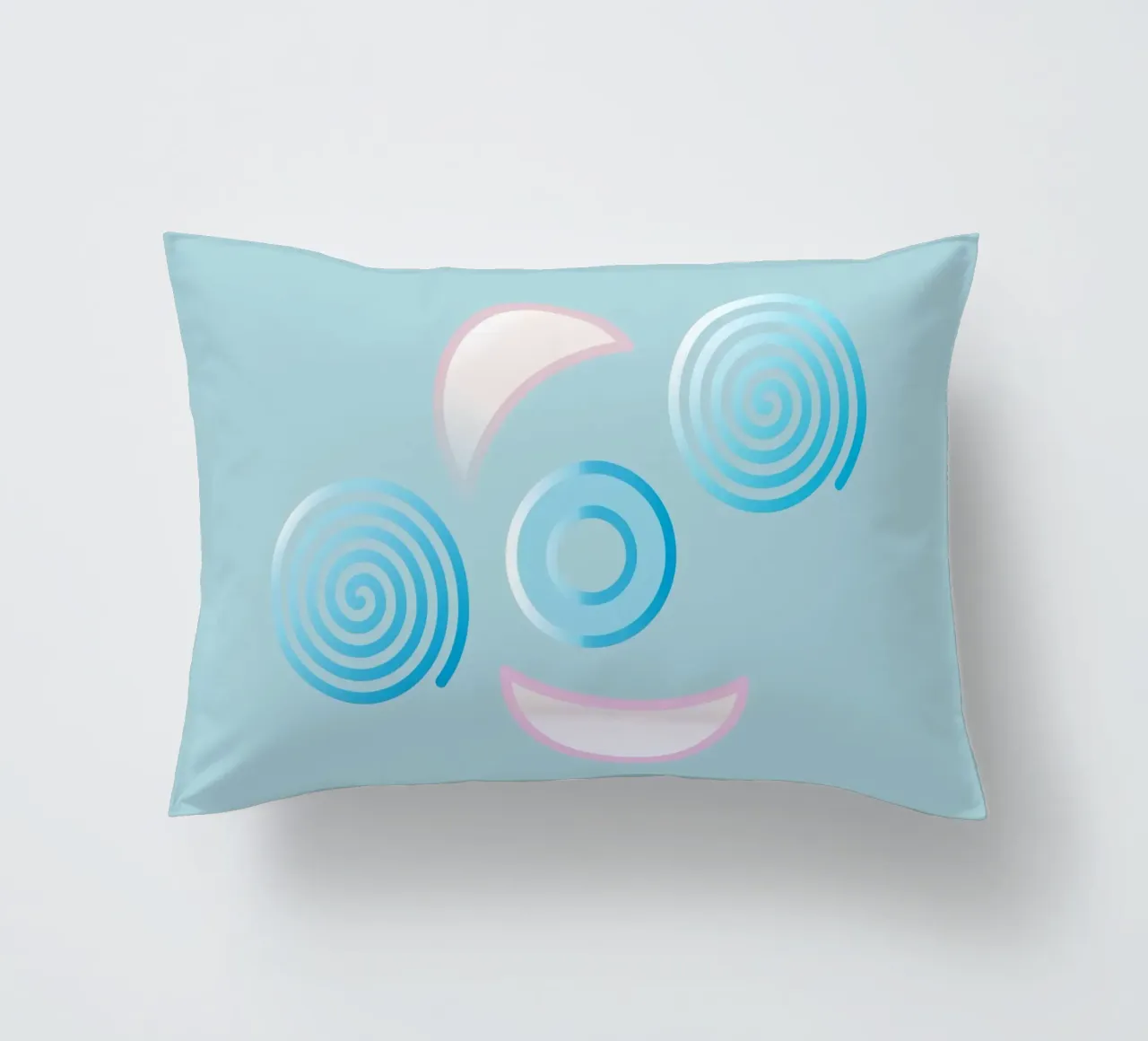 Forme geometriche astratte blu e rosa cuscino da Something for you
