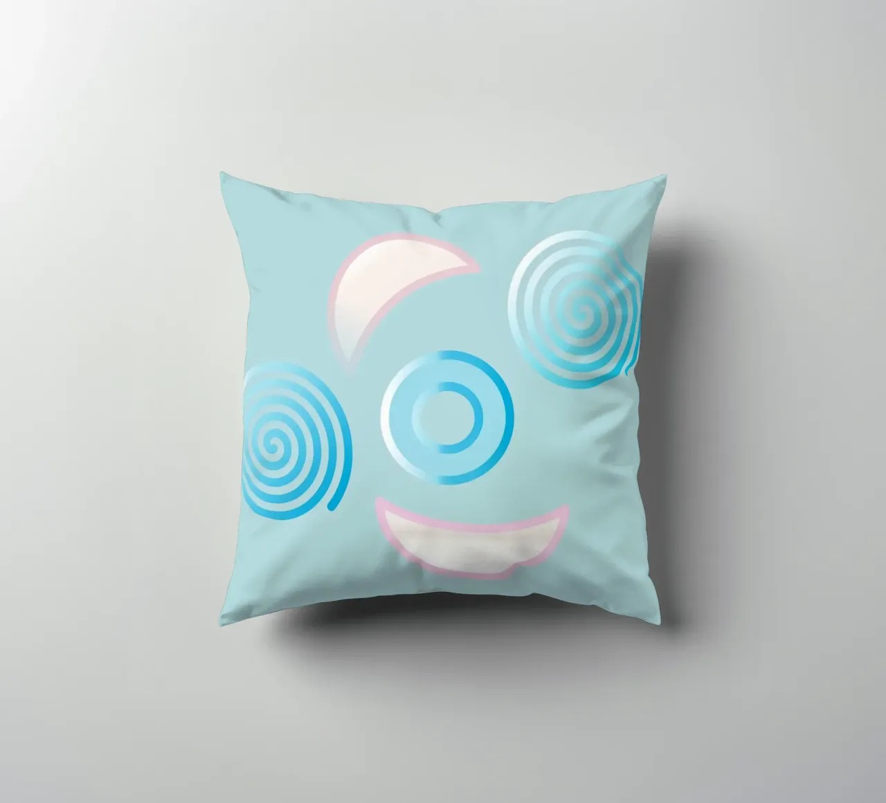 Forme geometriche astratte blu e rosa cuscino da Something for you