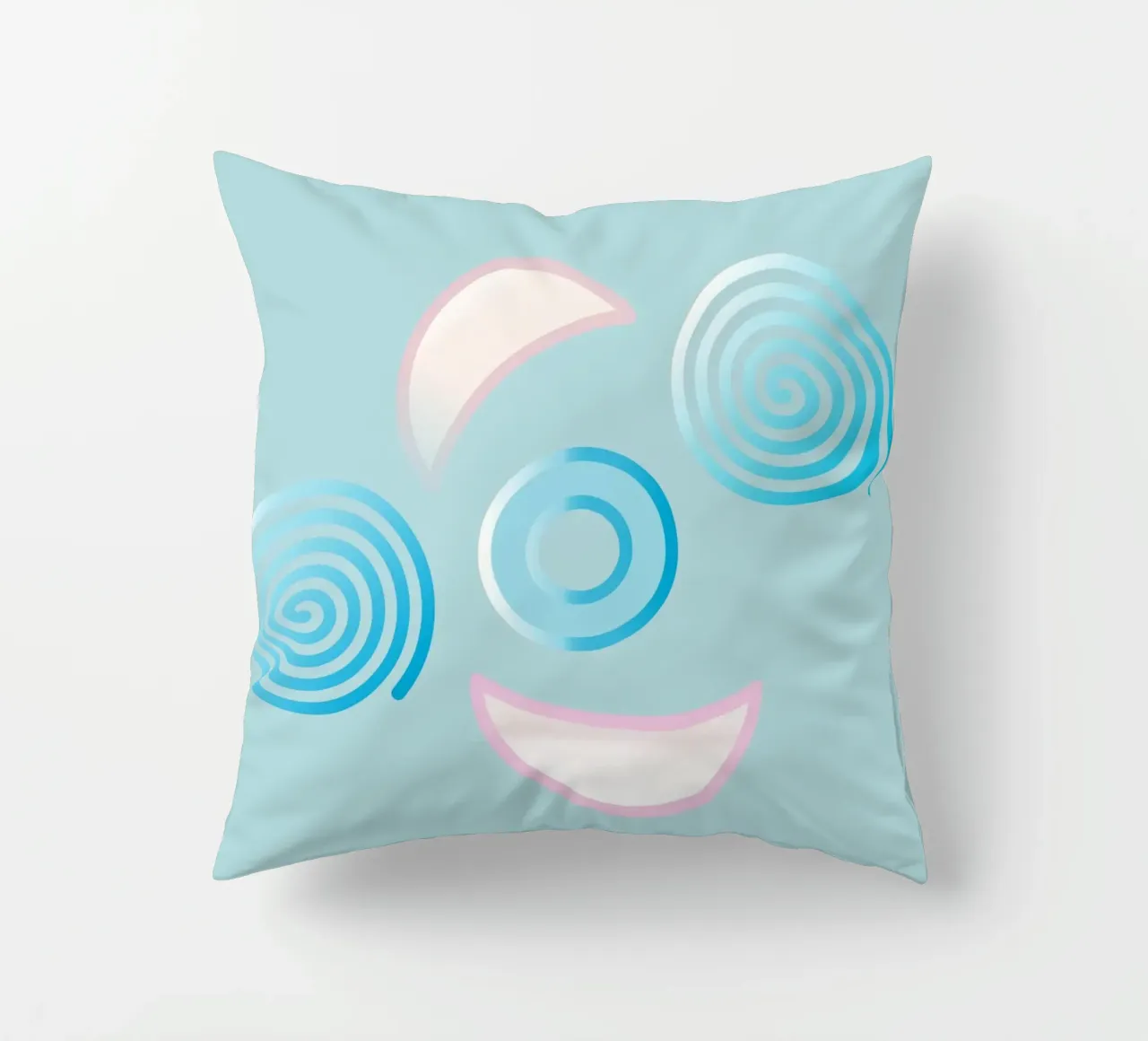 Forme geometriche astratte blu e rosa cuscino da Something for you