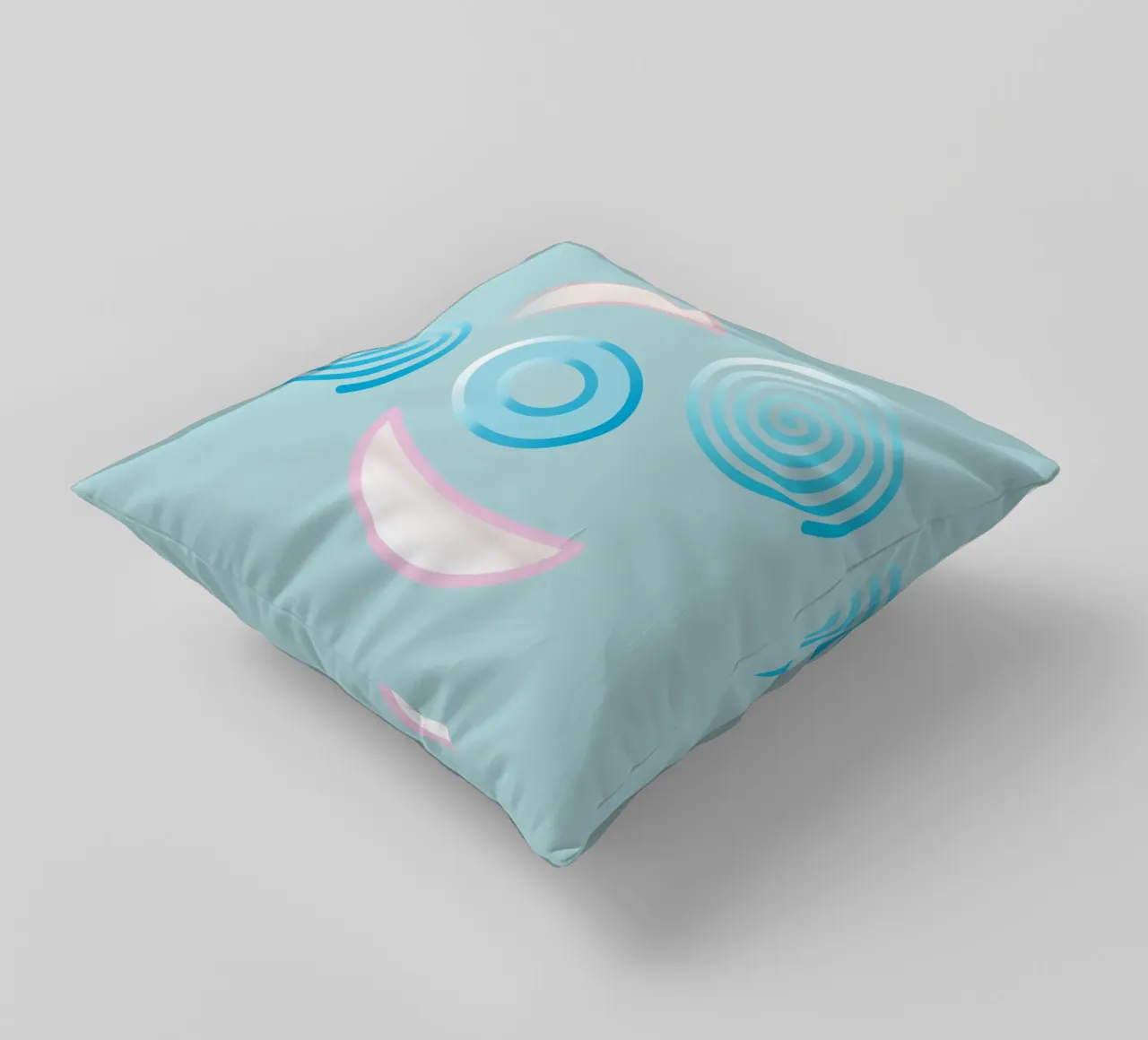 Forme geometriche astratte blu e rosa cuscino da Something for you