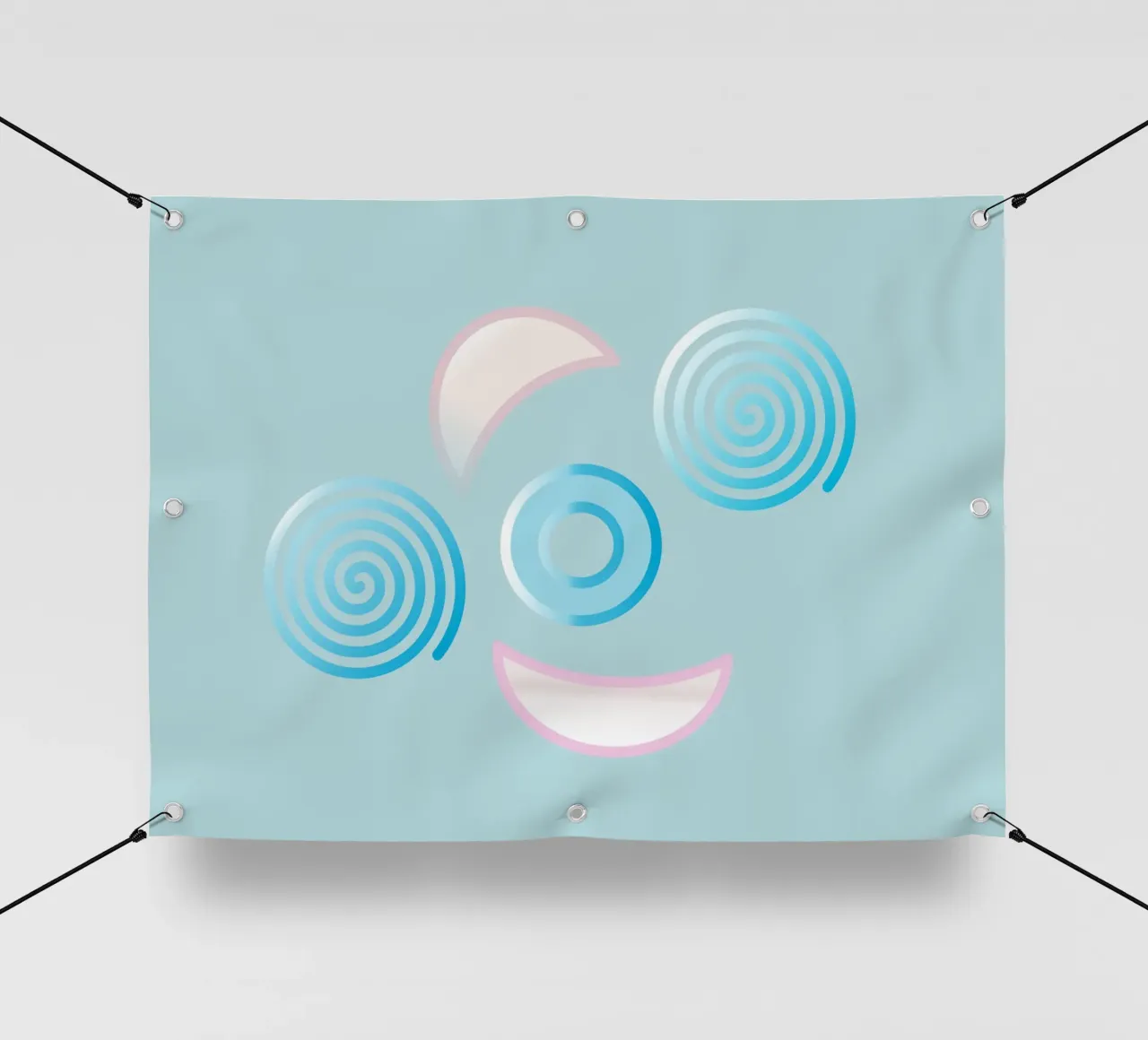 Forme geometriche astratte blu e rosa telo in pvc da Something for you
