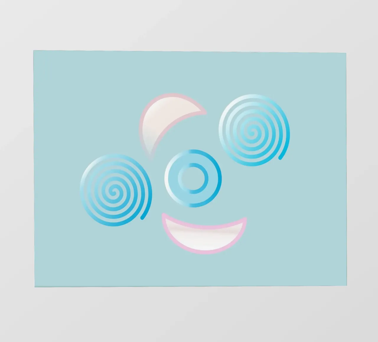 Forme geometriche astratte blu e rosa telo in pvc da Something for you