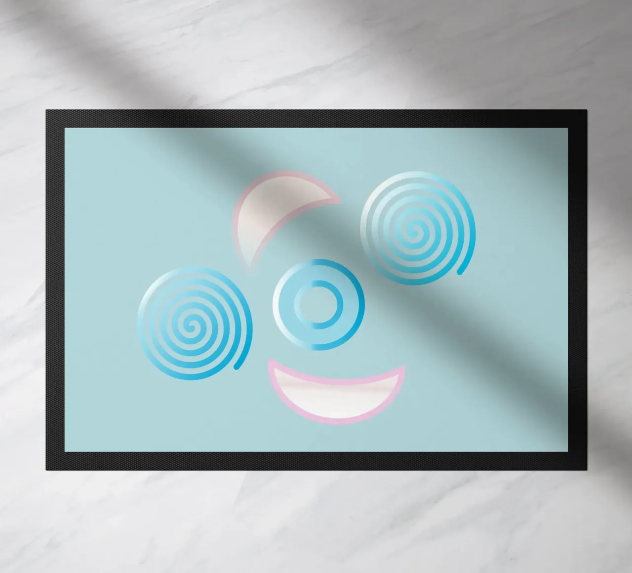 Forme geometriche astratte blu e rosa zerbino da Something for you
