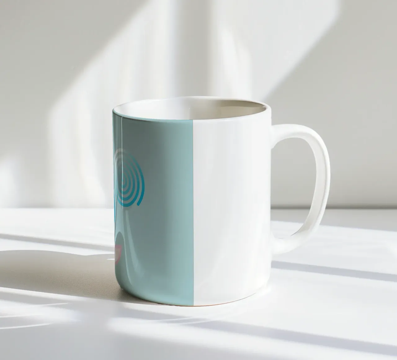 Forme geometriche astratte blu e rosa tazza in ceramica da Something for you