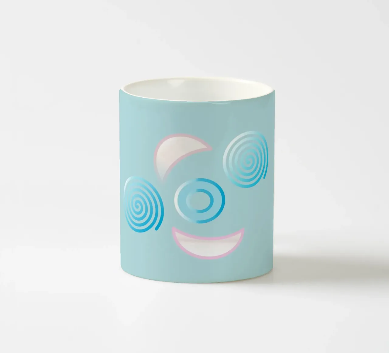 Forme geometriche astratte blu e rosa tazza in ceramica da Something for you