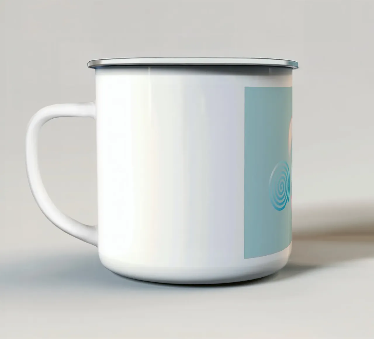 Forme geometriche astratte blu e rosa tazza in smalto da Something for you