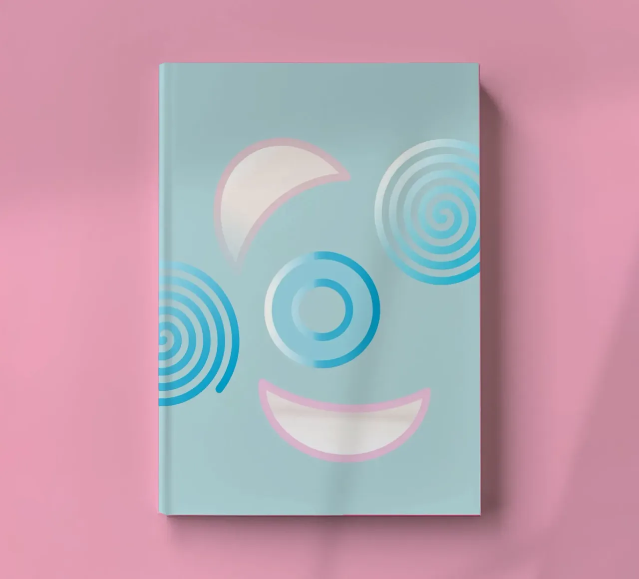 Forme geometriche astratte blu e rosa diario da Something for you