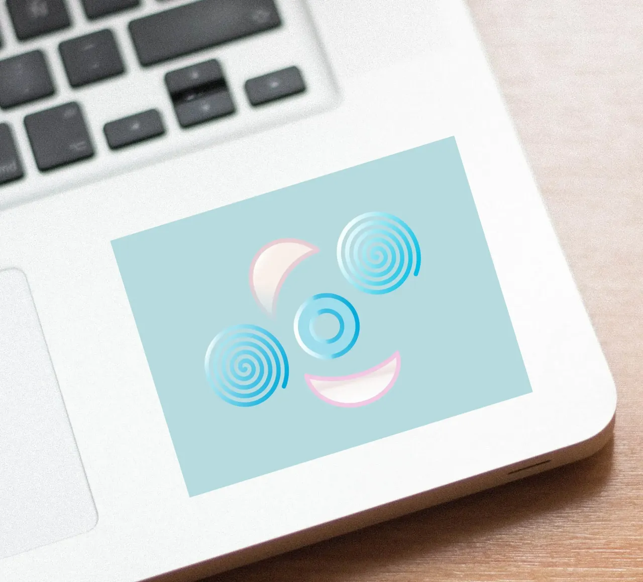 Forme geometriche astratte blu e rosa adesivo da Something for you
