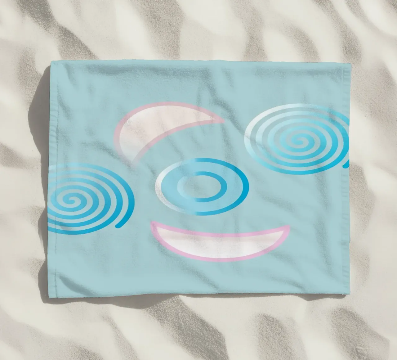 Forme geometriche astratte blu e rosa telo mare da Something for you