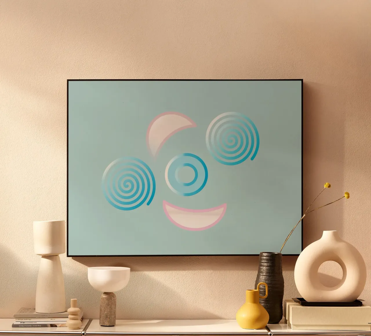 Forme geometriche astratte blu e rosa plexiglass da Something for you