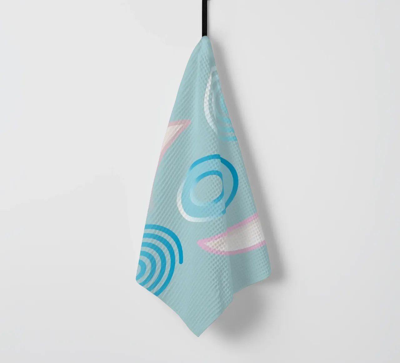 Forme geometriche astratte blu e rosa canovaccio da cucina da Something for you