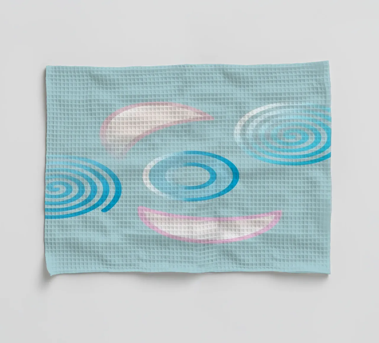 Forme geometriche astratte blu e rosa canovaccio da cucina da Something for you