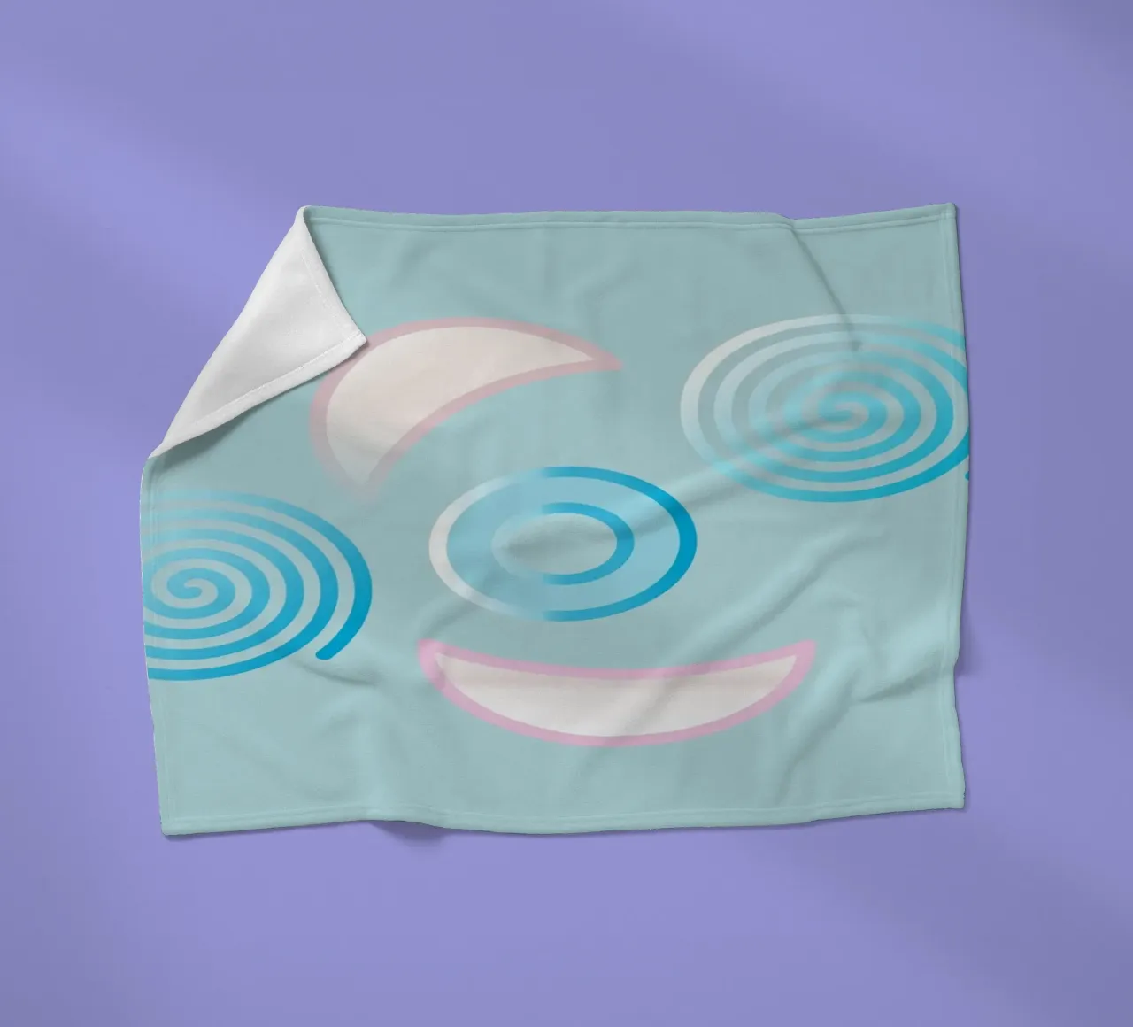 Forme geometriche astratte blu e rosa coperta in pile da Something for you