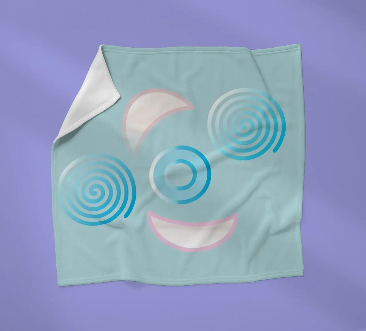 Forme geometriche astratte blu e rosa coperta in pile da Something for you