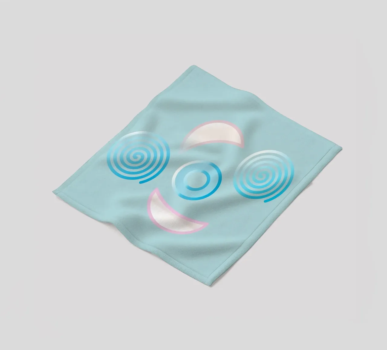 Forme geometriche astratte blu e rosa coperta in pile da Something for you